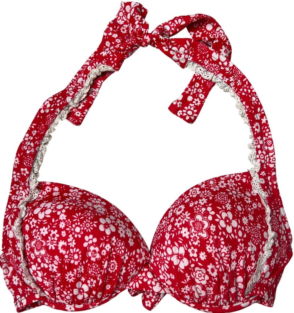 Allen B By Allen Schwartz 6 Floral Underwire Push Up Swimsuit Bikini Top